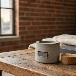 Mini Concrete Match Striker Holder Jar for Urban Loft Apartment Coffee Table and Minimalist Industrial Styling Ideas